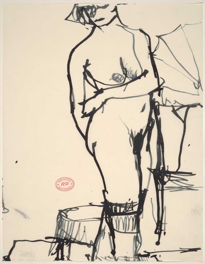 Untitled [standing female nude looking over her shoulder]