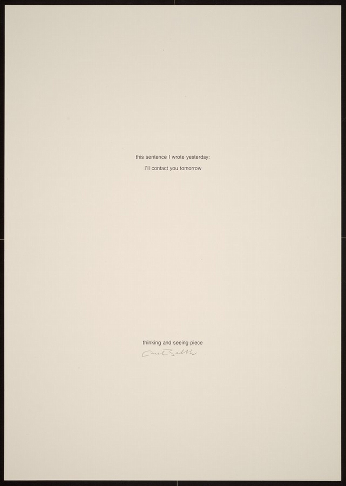 Thinking and Seeing Piece #2