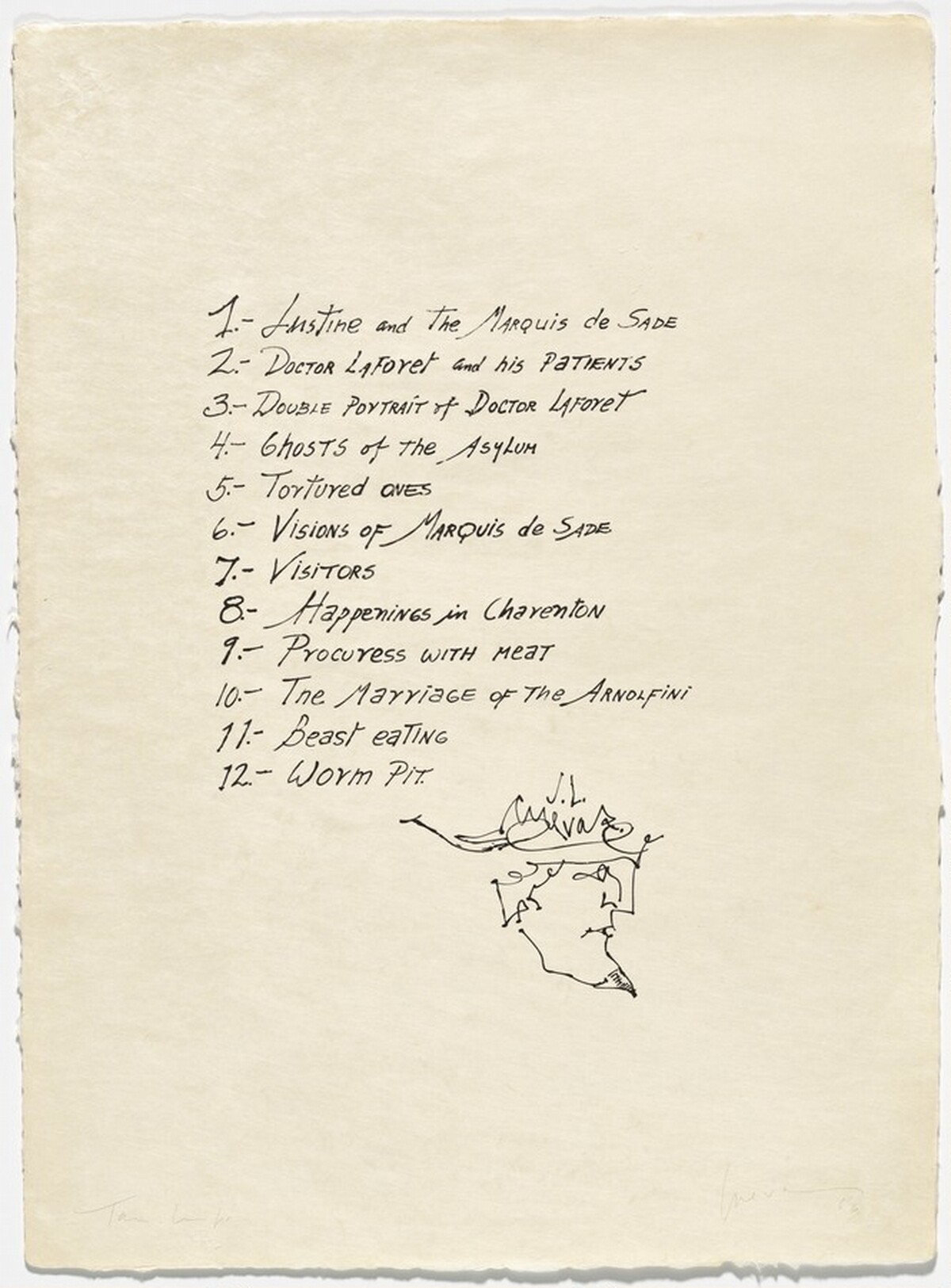 Table of contents from Charenton