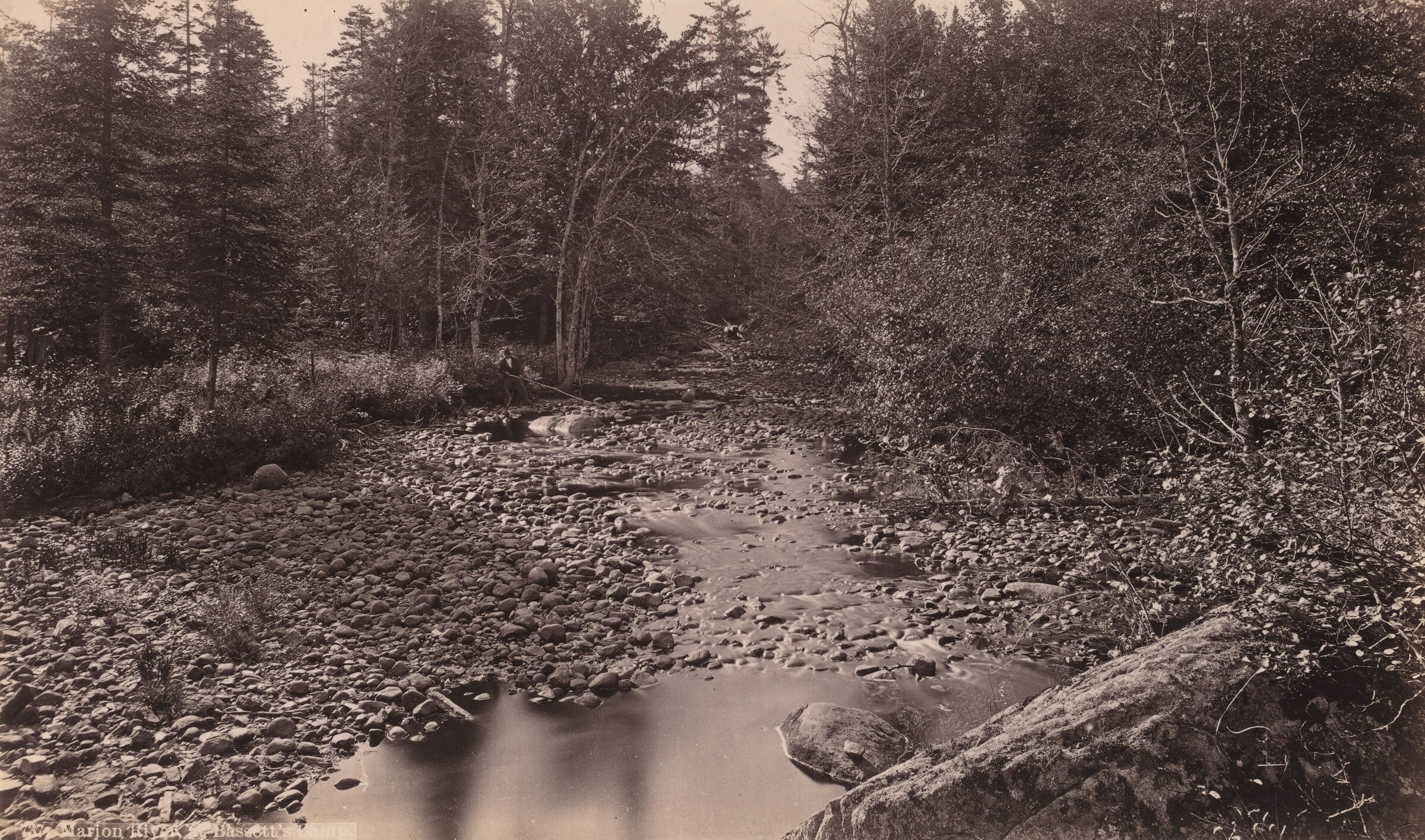 Marion River at Bassett's Camp, Seneca Ray Stoddard, c. 1885