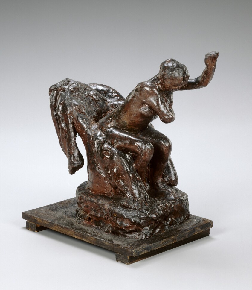 Woman Seated in an Armchair, Wiping Her Left Armpit