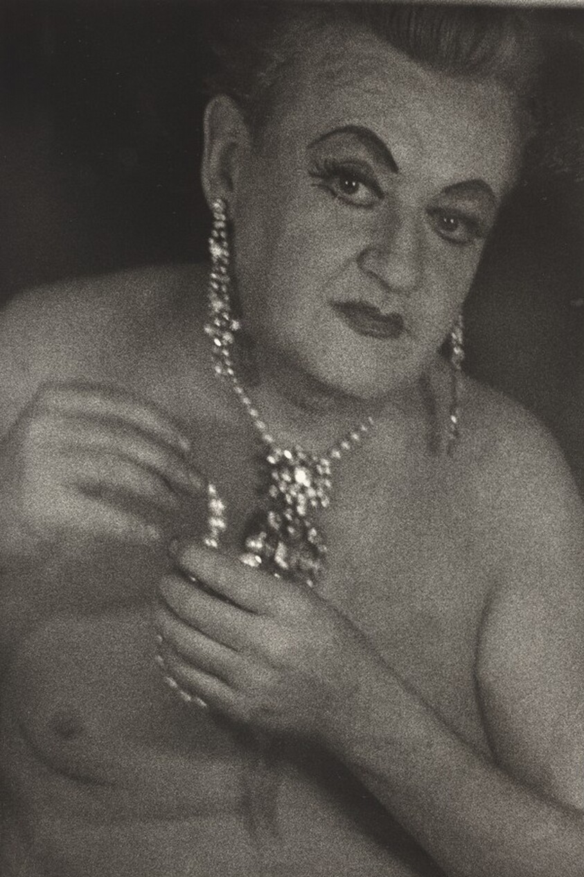 Female impersonator with jewels, N.Y.C. 1958