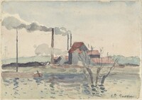 Factory on the Oise at Pontoise, Camille Pissarro, 1873