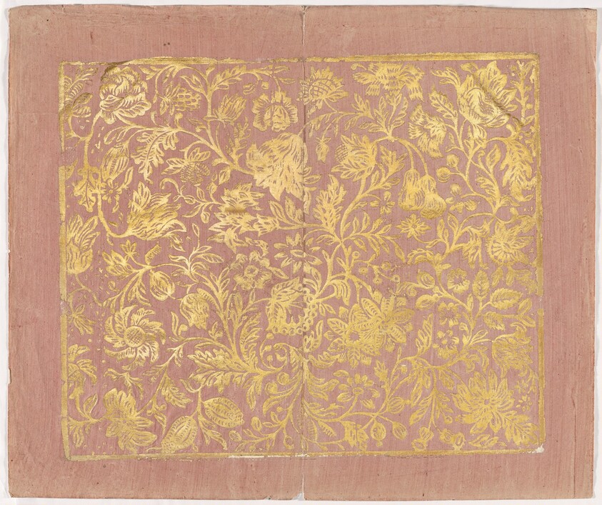 Endpaper with Mixed Floral Pattern