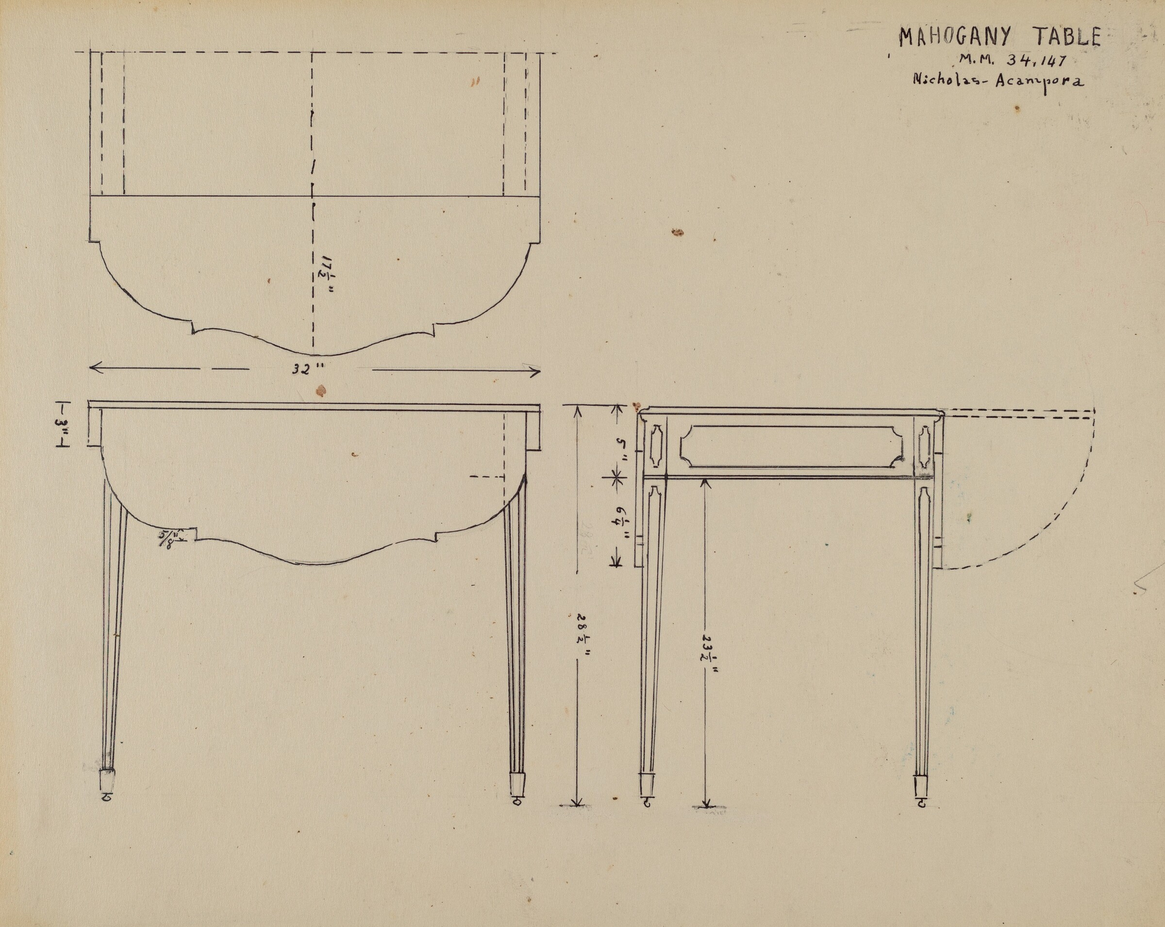 Table, Nicholas Acampora, c. 1936