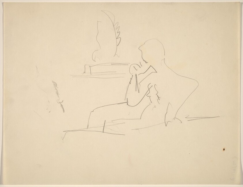 Figure Seated in Front of Object