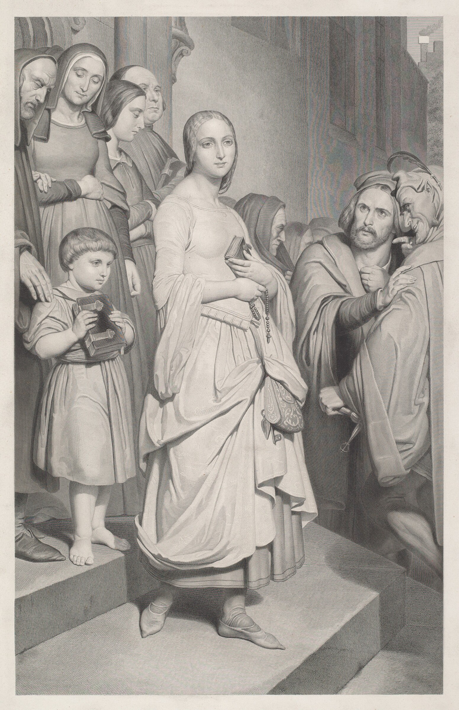 Faust Seeing Marguerite for the First Time, Adolphe Caron after Ary Scheffer