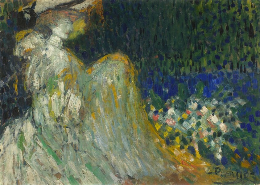 Woman Sitting in a Garden [verso]