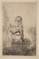 Virgin and Child in the Clouds, Rembrandt van Rijn, 1641
