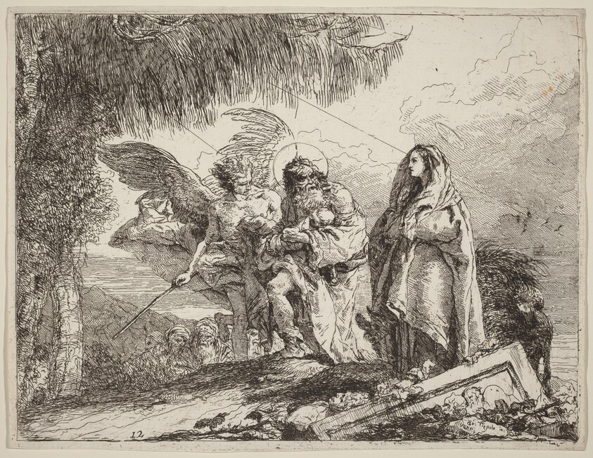 The Flight, Holy Family Walking with Angel