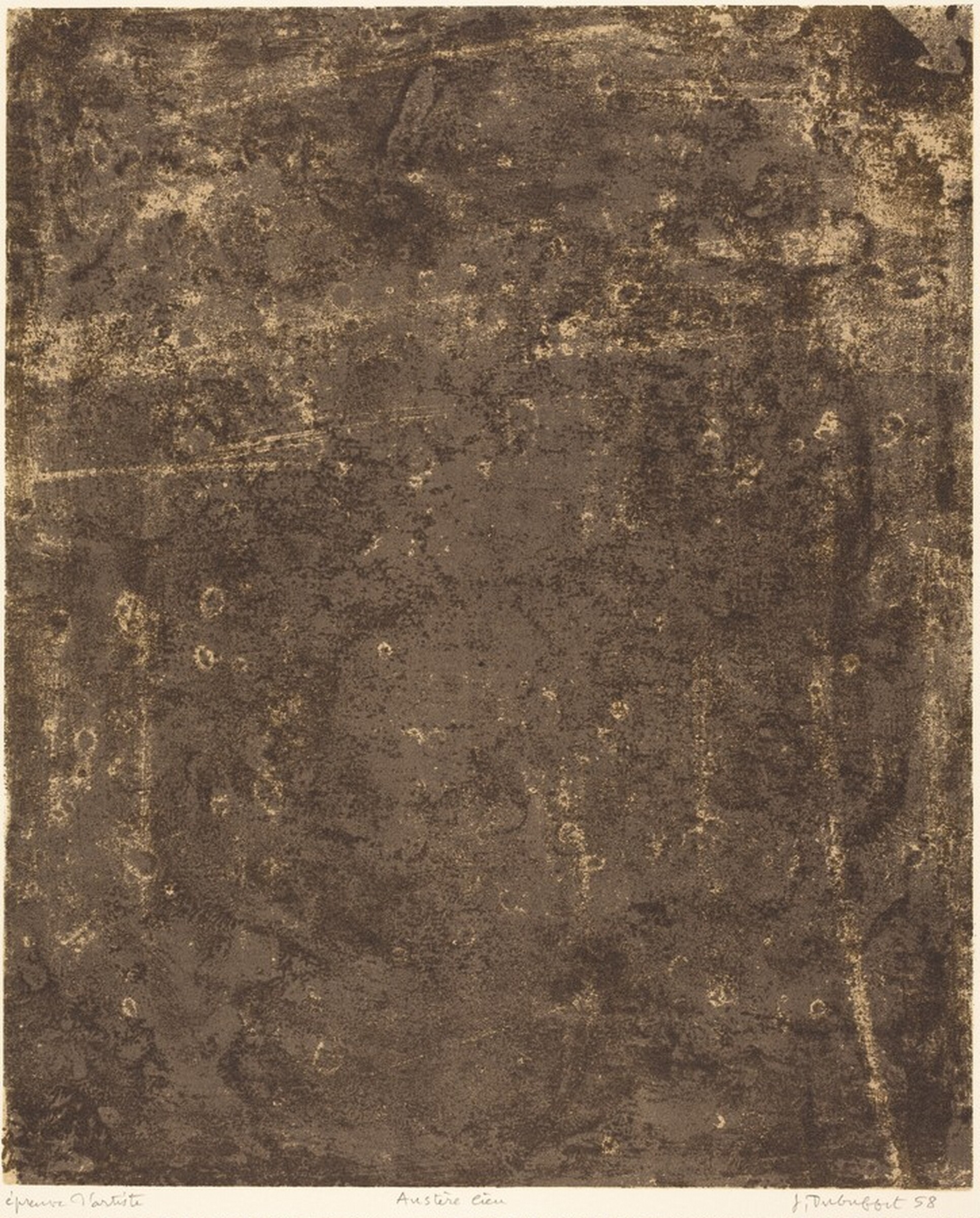 Austere lieu, Жан Дюбюффе, 1958