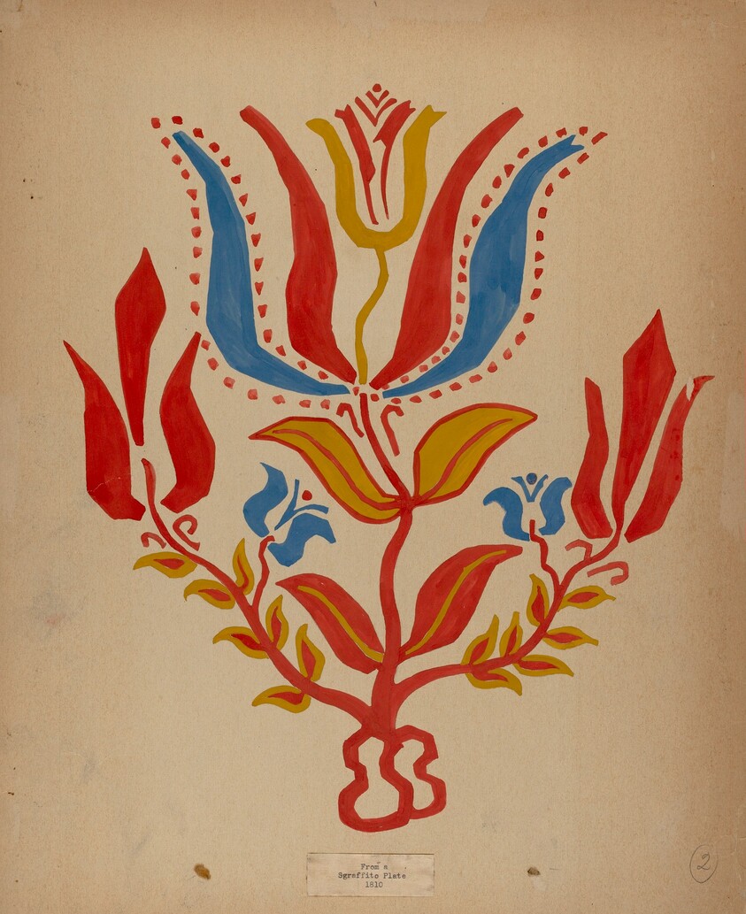 Drawing for Plate 2: From Portfolio "Folk Art of Rural Pennsylvania"