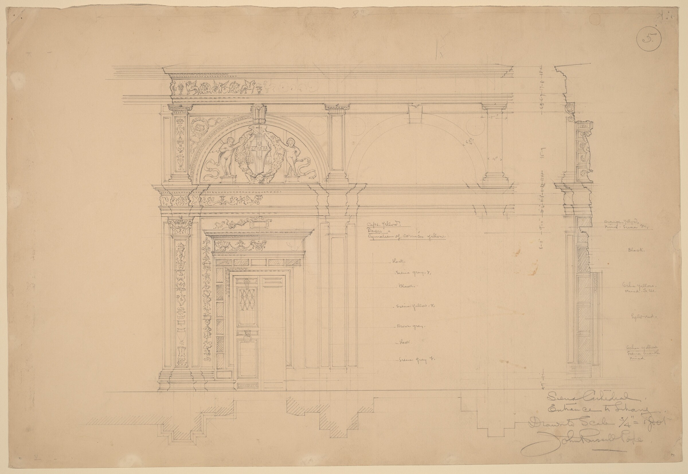 Siena Cathedral, Entrance to Library, John Russell Pope, c. 1896