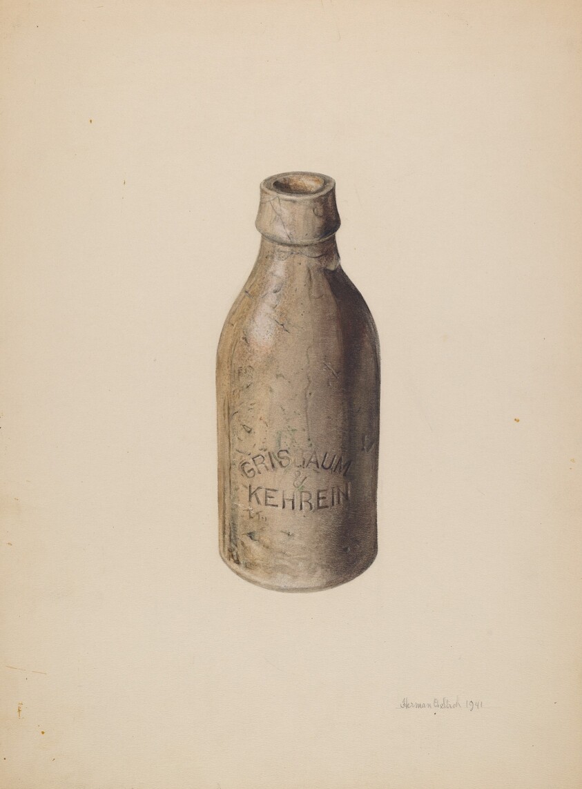 Stoneware Beer Bottle