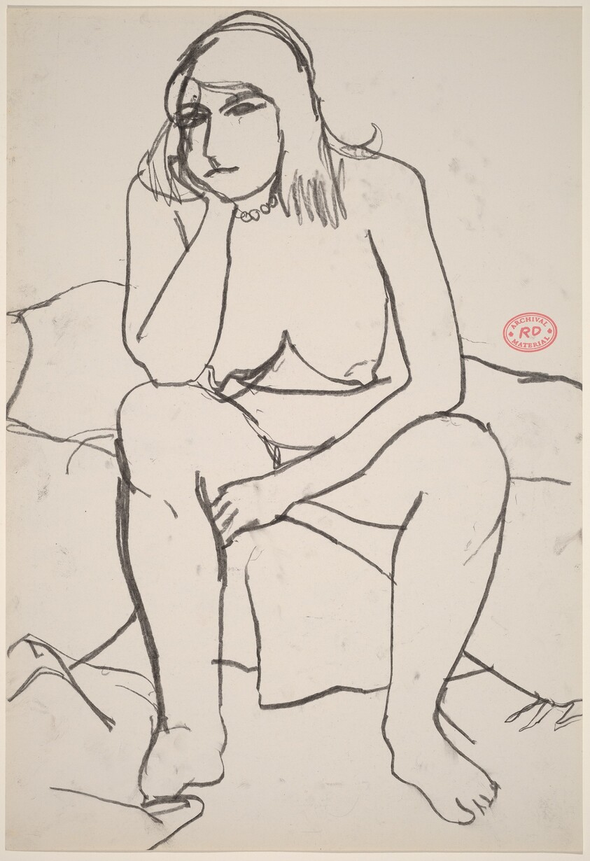 Untitled [seated nude resting her head on her right hand]