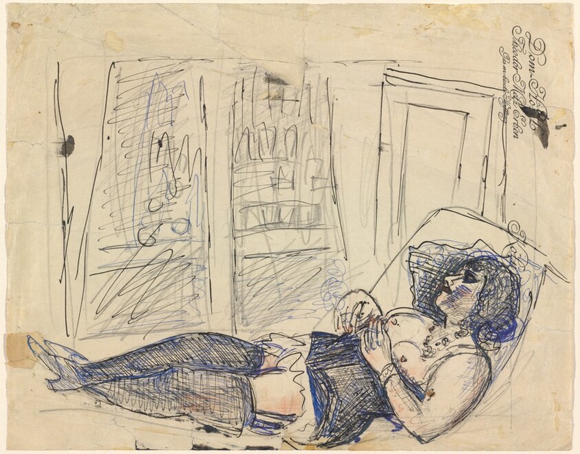 Reclining Woman in Lingerie