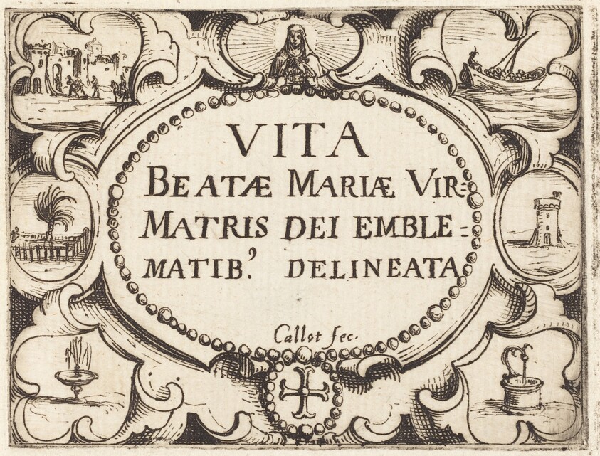 Title Page for "The Life of the Virgin in Emblems"