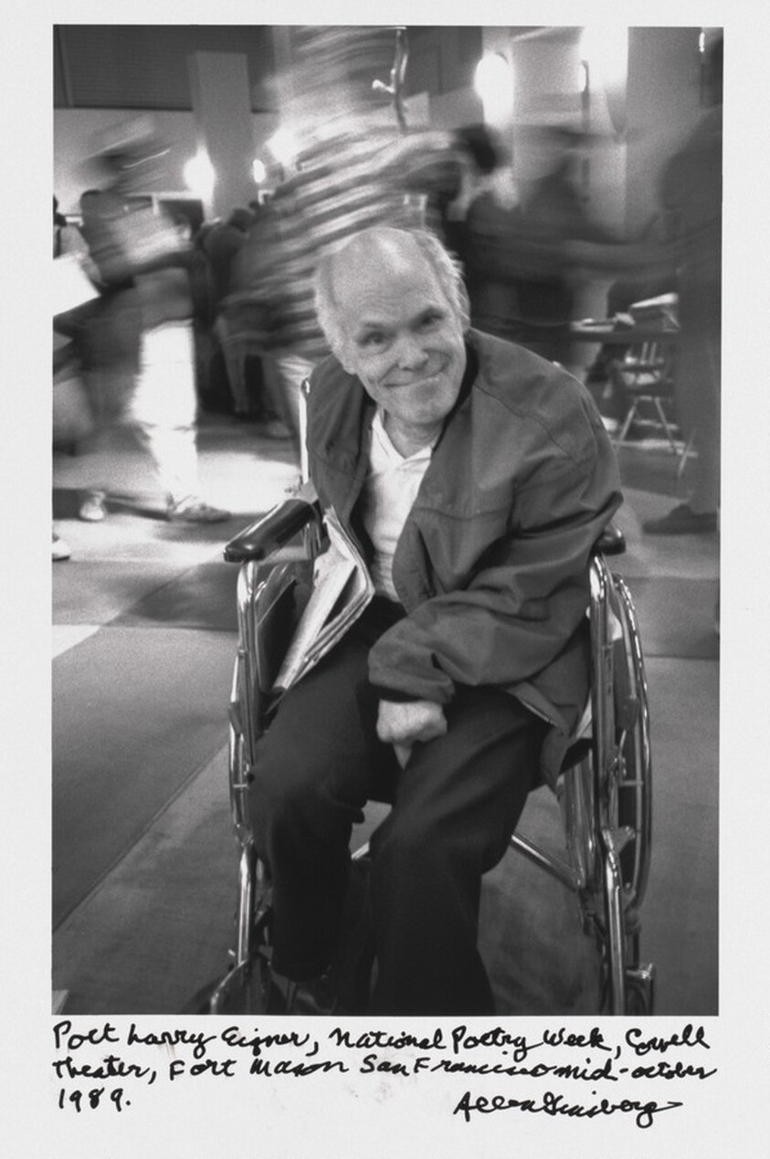 Poet Larry Eigner, National Poetry Week, Cowell Theater, Fort Mason San Francisco mid-October 1989.