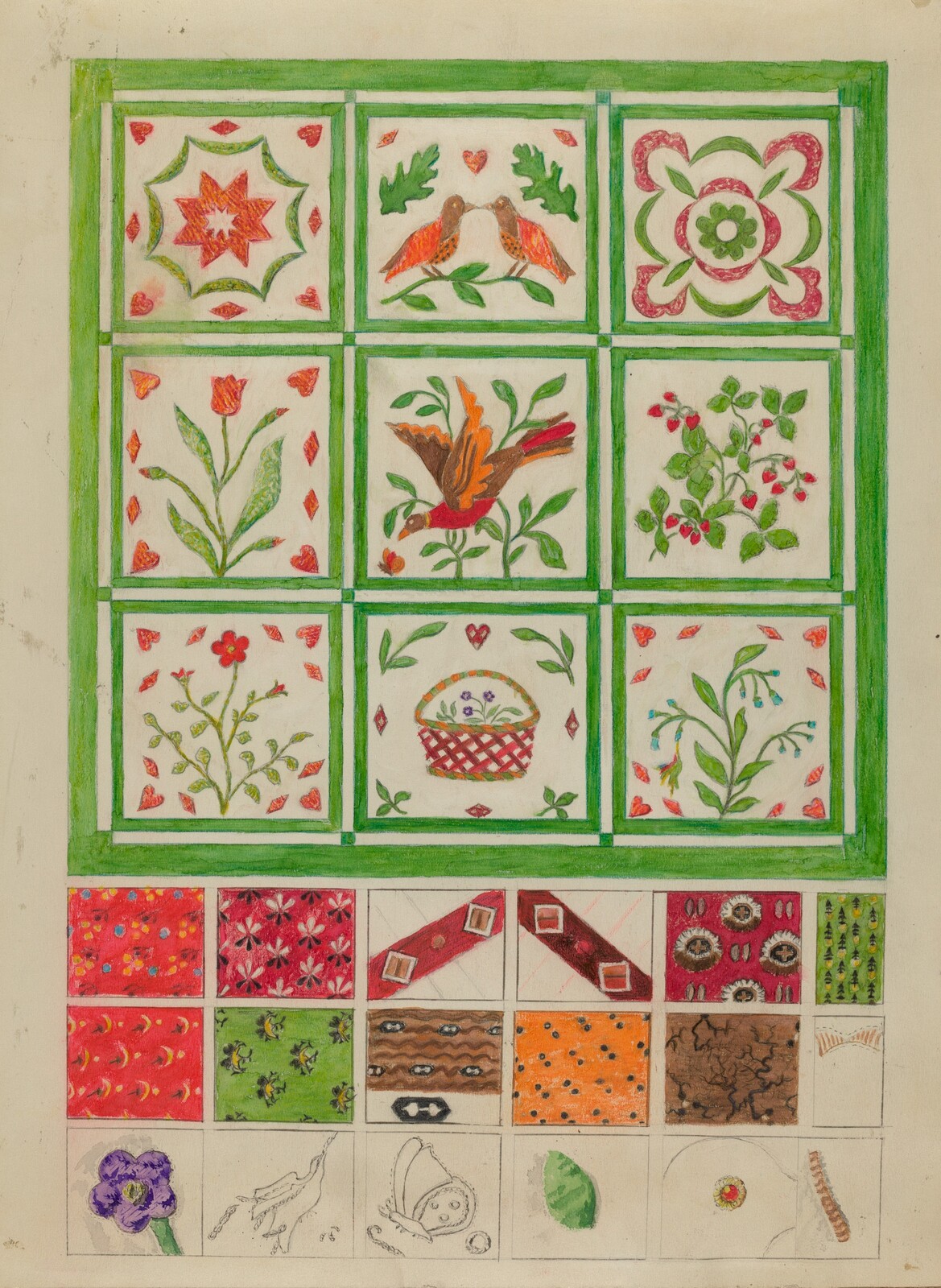 Quilt for Bedspread, Edith Magnette, 1935/1942