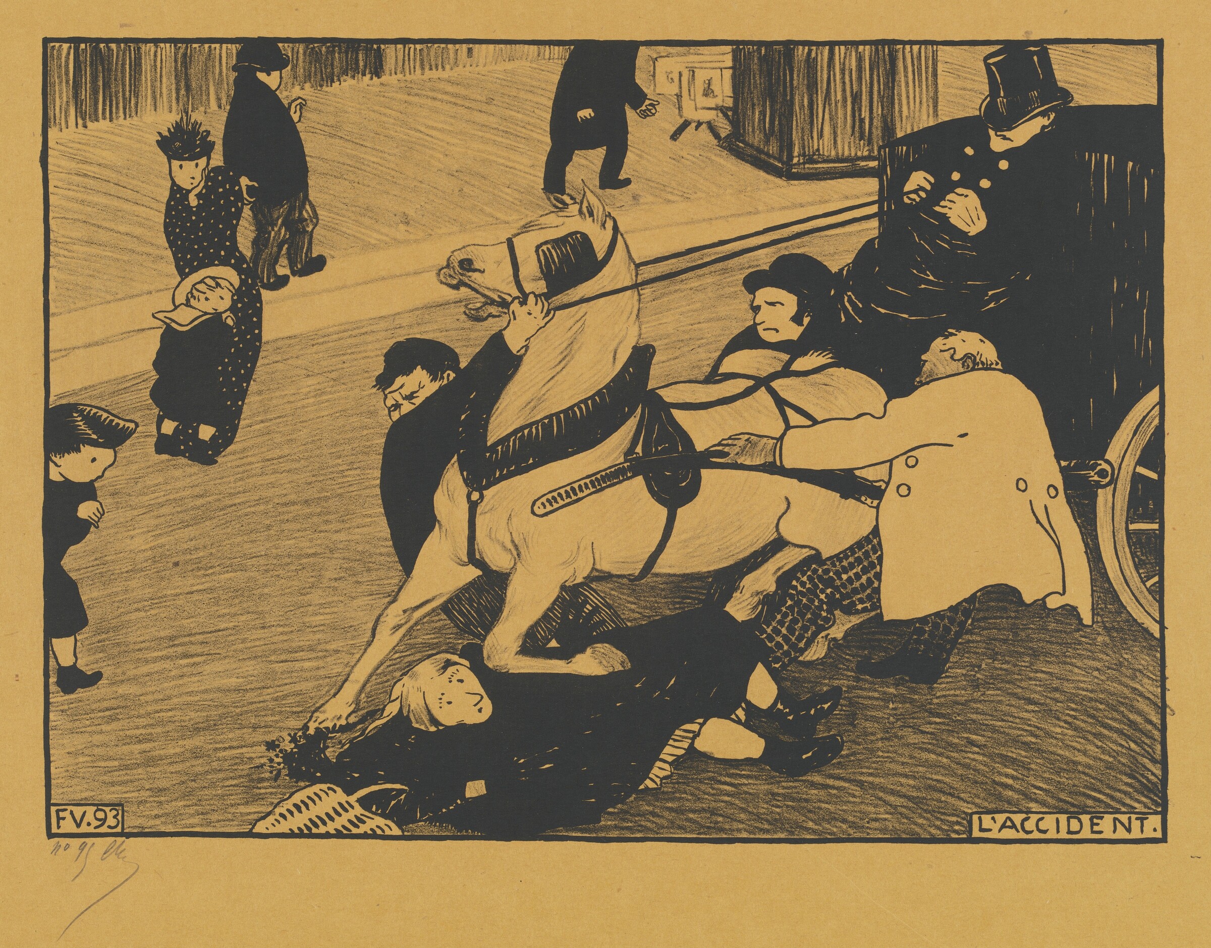 L'Accident (The Accident), Félix Vallotton, 1893