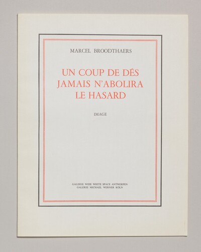 Un coup de dés jamais n'abolira le hasard (A Throw of the Dice will Never Eliminate Chance)

