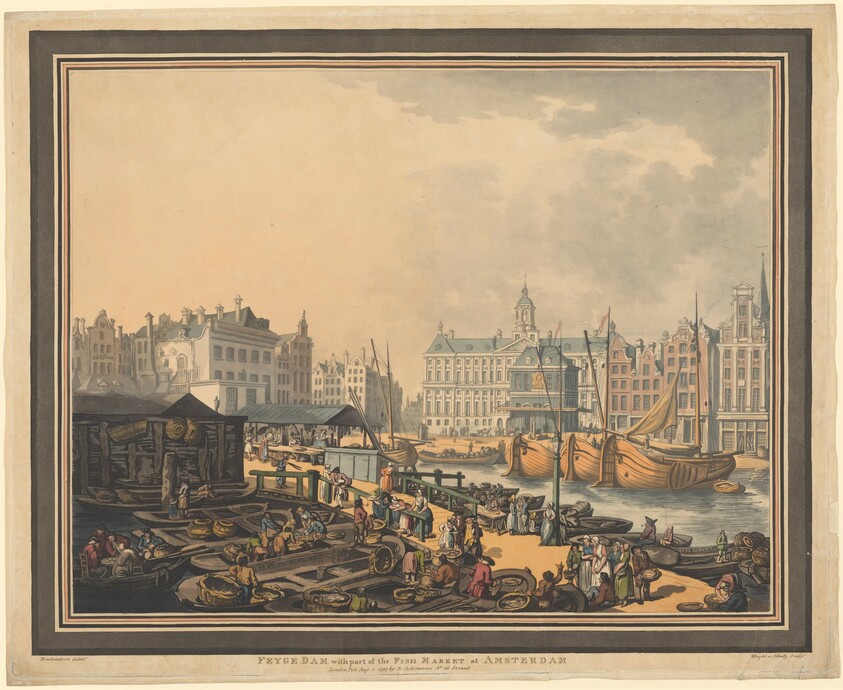 Feyge Dam, with part of the Fish Market at Amsterdam