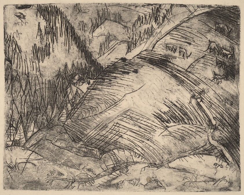 Mountain Slope with Goats