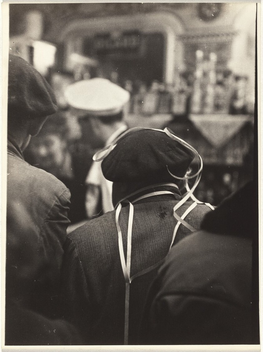 Back of woman with streamers, Paris