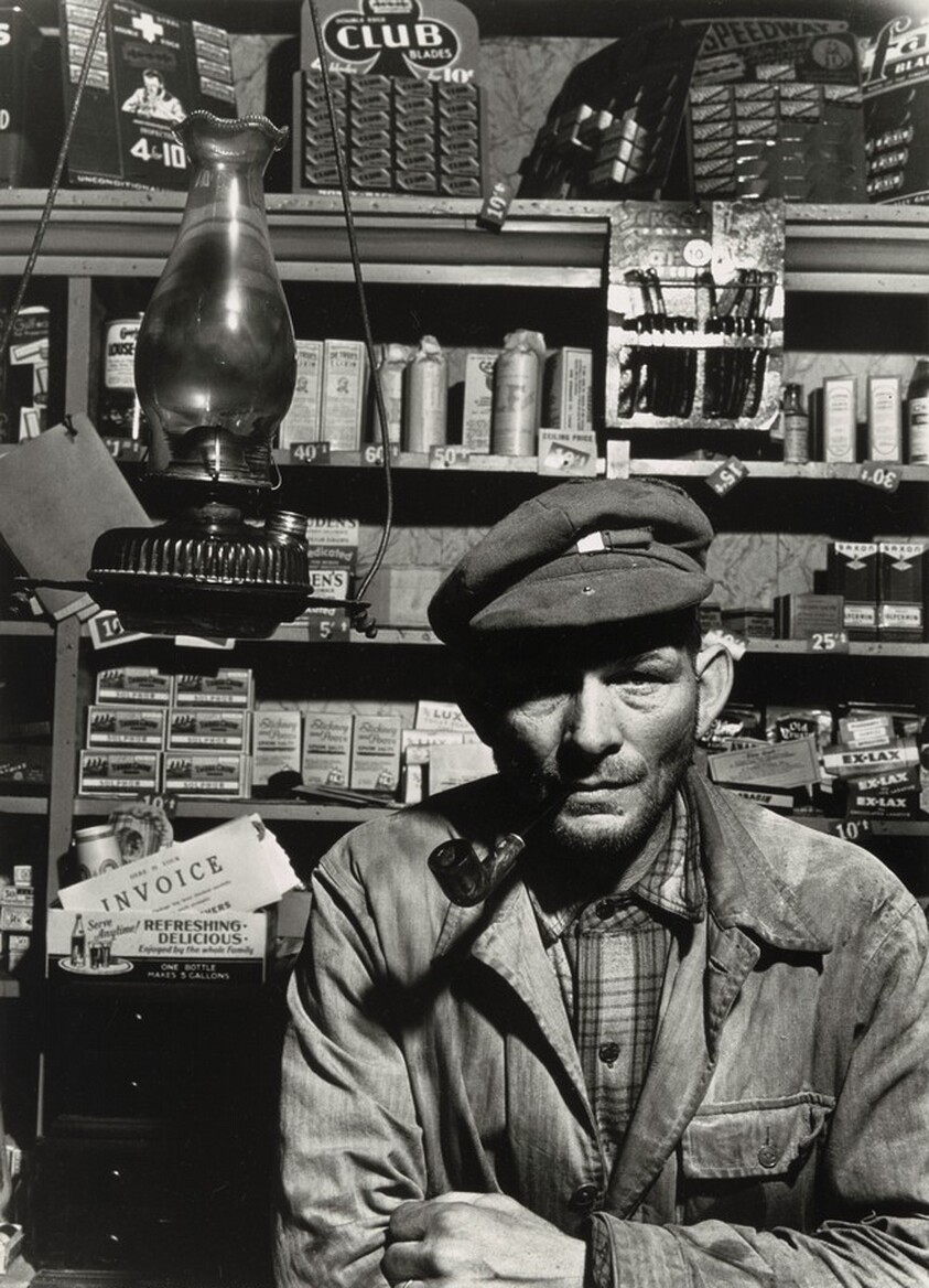 Hercules Brown, 20 year Esso dealer, in his general store, Somerville, Maine