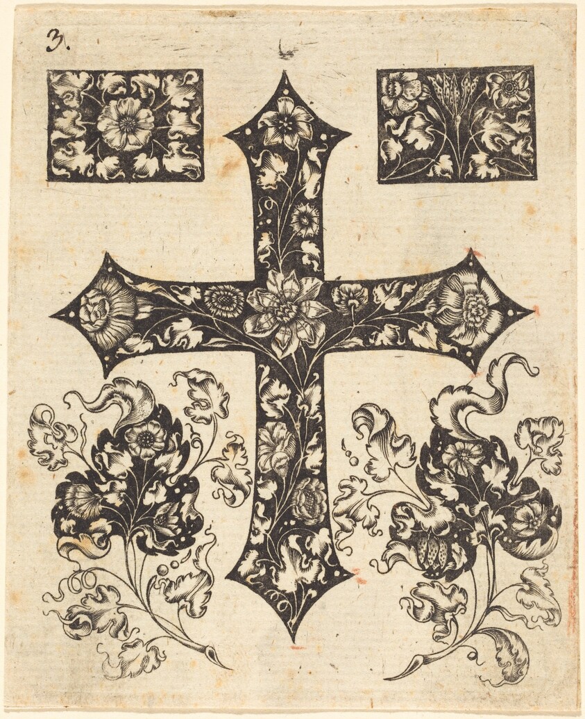 Cross Embellished with Flowers