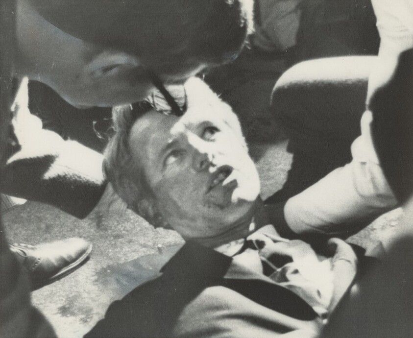 Title from caption on object: “Kennedy Moments after Shooting”