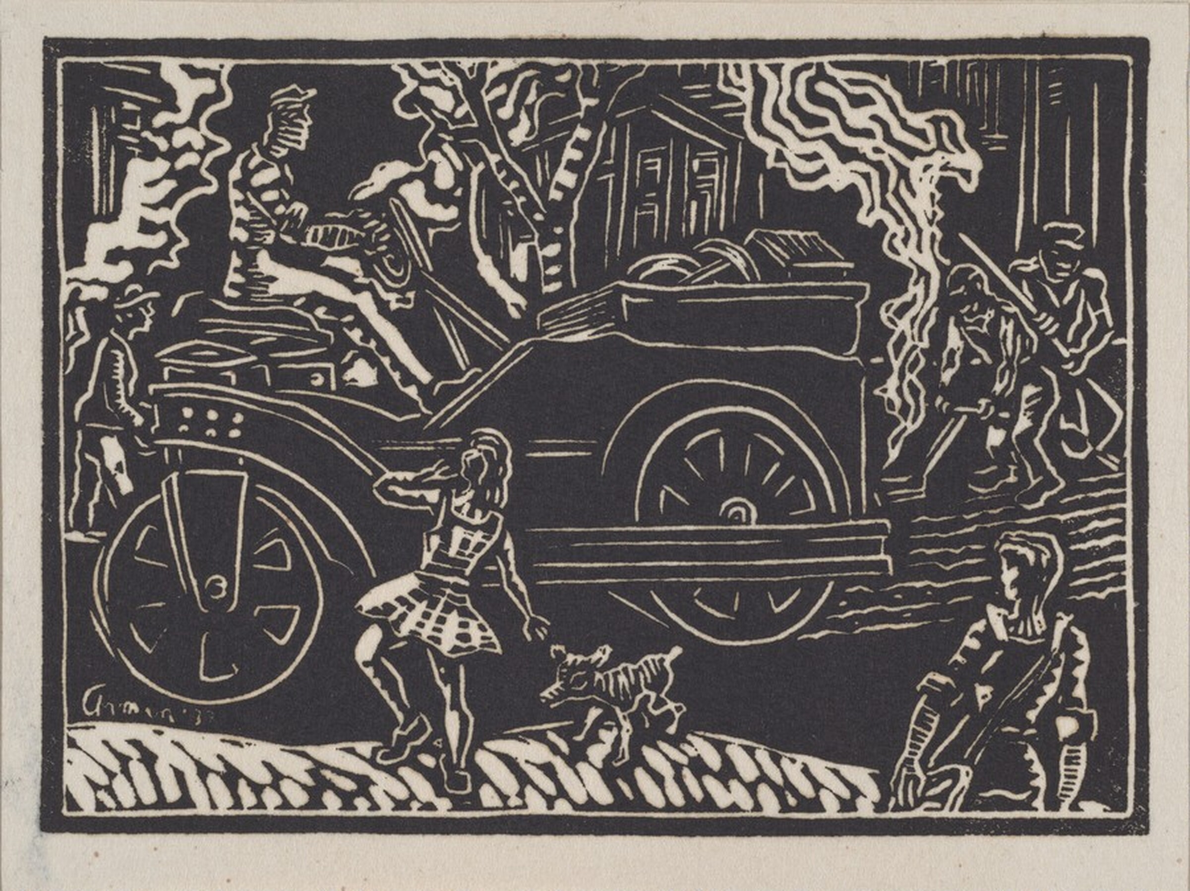 Untitled (Girl, Dog, Steamroller), Emil Armin, c. 1938