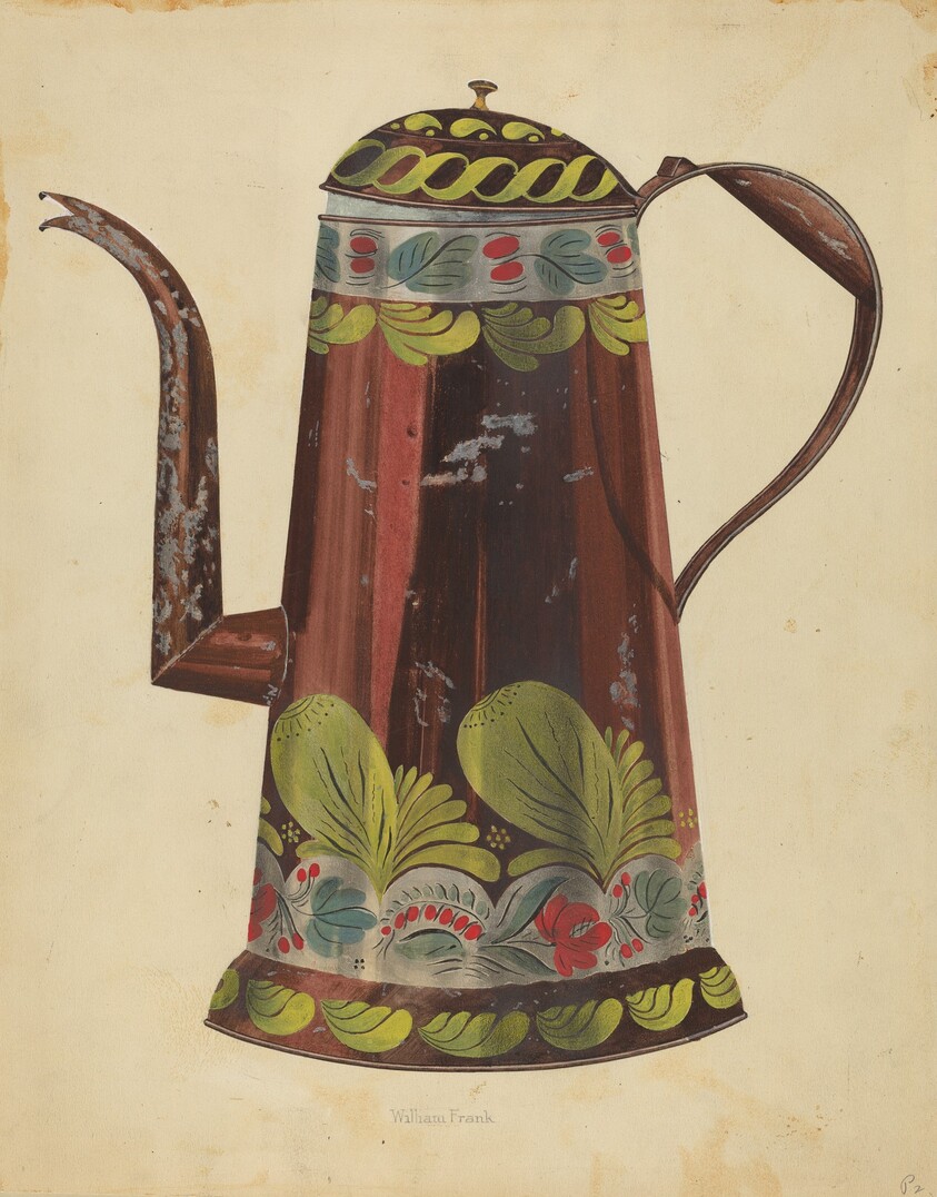 Toleware Tin Coffee Pot