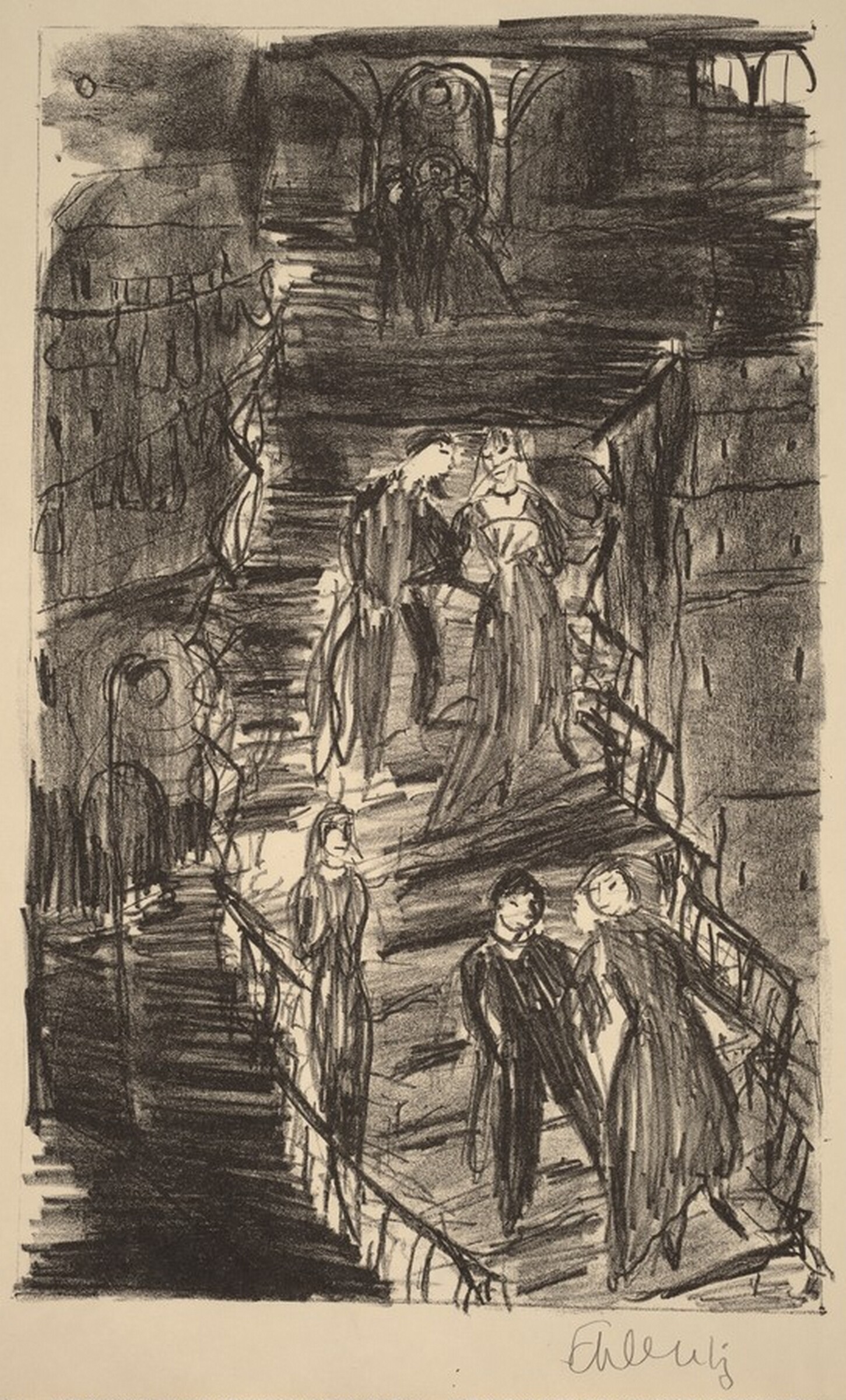 Staircase Alley in Fiesole, Eva Marie Schlenzig, c. 1930