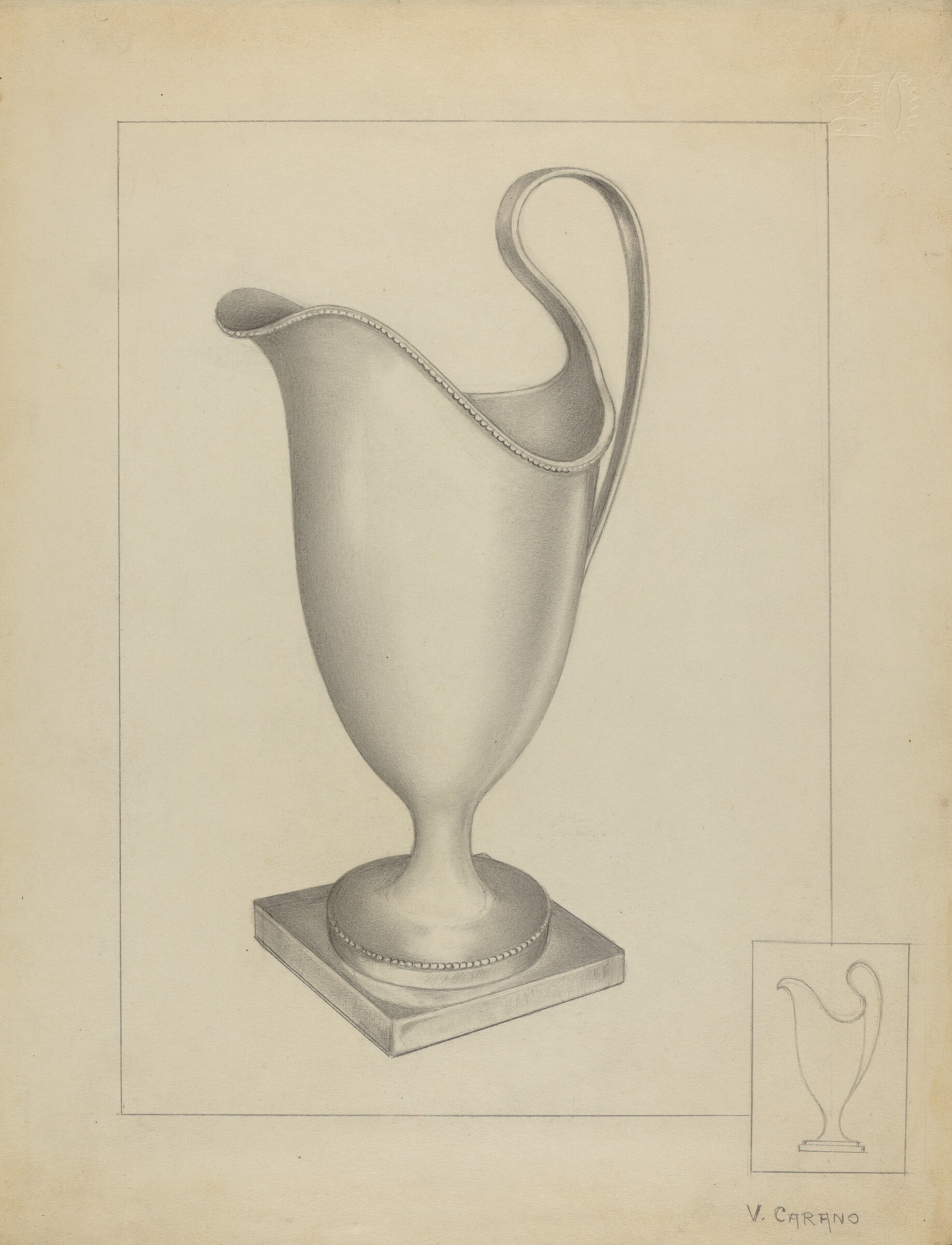 Silver Creamer, Vincent Carano, 1936