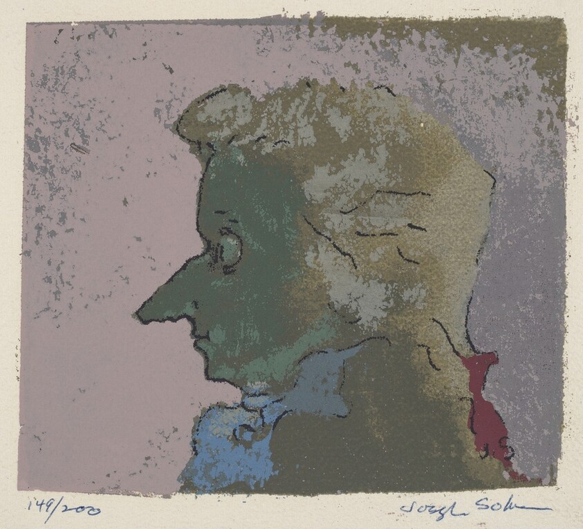 Untitled (Mozart Profile to Viewer's Left - Pink Background)