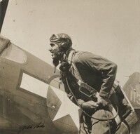 Lt. George Knox. 332nd Fighter Group training at Selfridge Field, Michigan ("Fighters up! And good luck."), Gordon Parks, October 1943