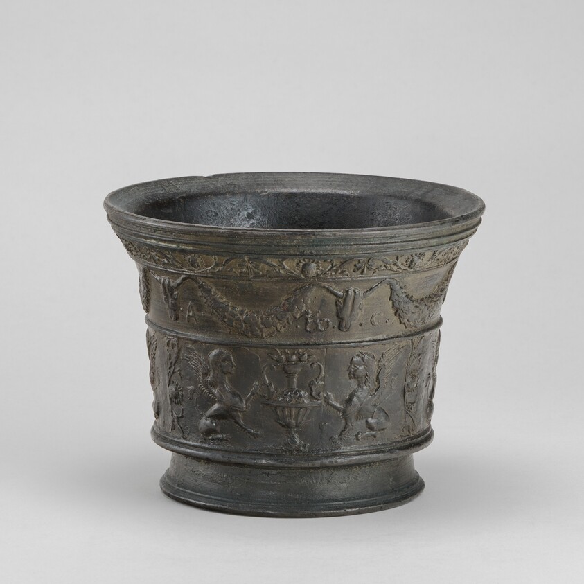 Mortar with Sphinxes and Vases
