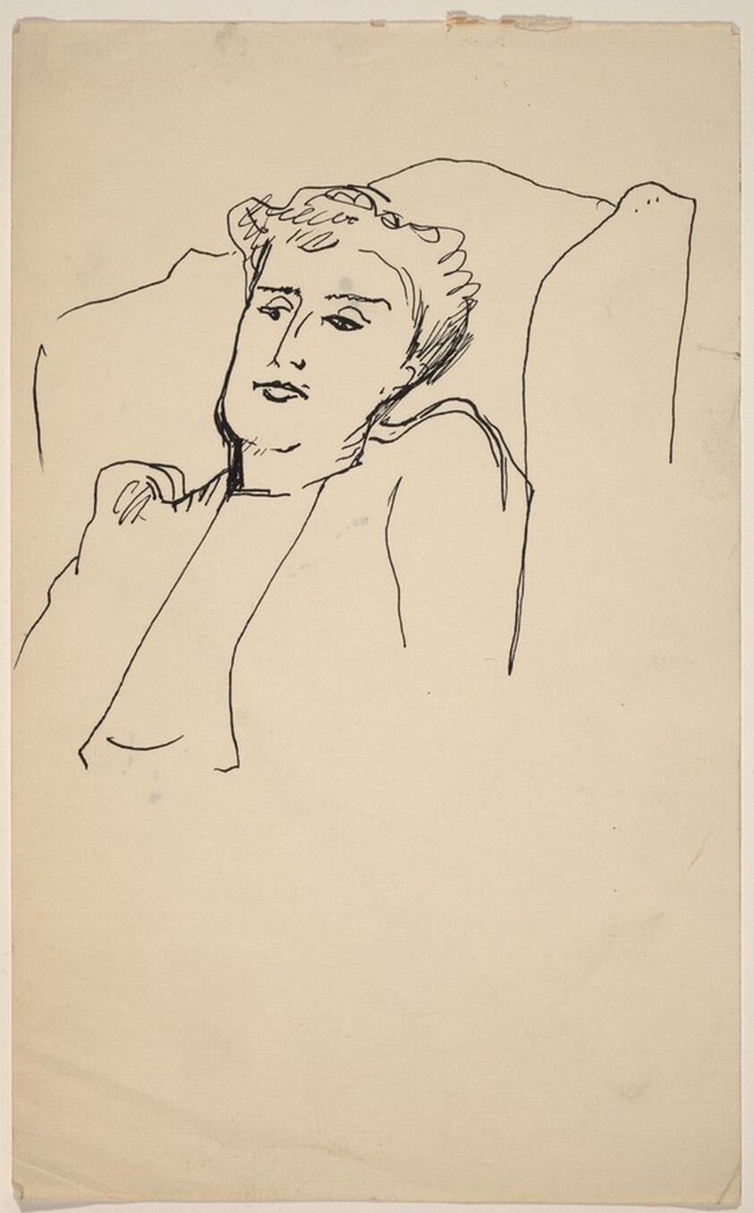 Bust Length Portrait of Woman in Arm Chair