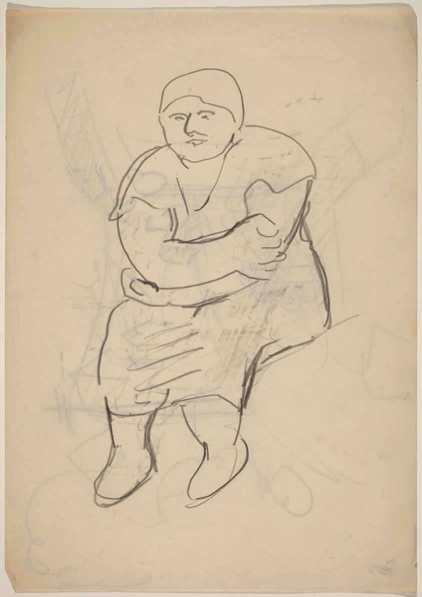 Seated Woman with Arms Crossed in Lap [recto]