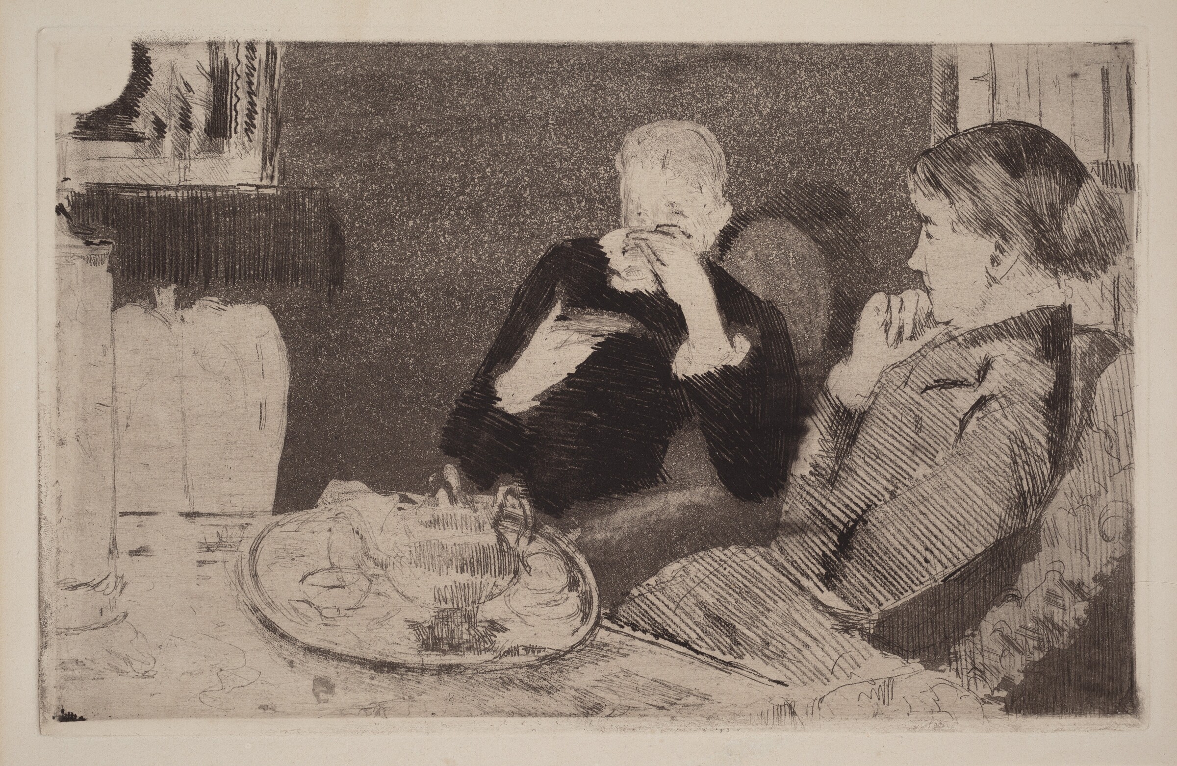 Lydia and Her Mother at Tea, Mary Cassatt, 1882