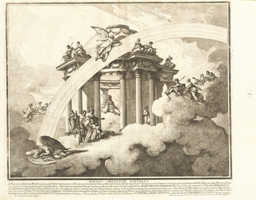 The Prima Macchina for the Chinea of 1748: The Son of Venus and Mars Presented to the Temple of Minerva