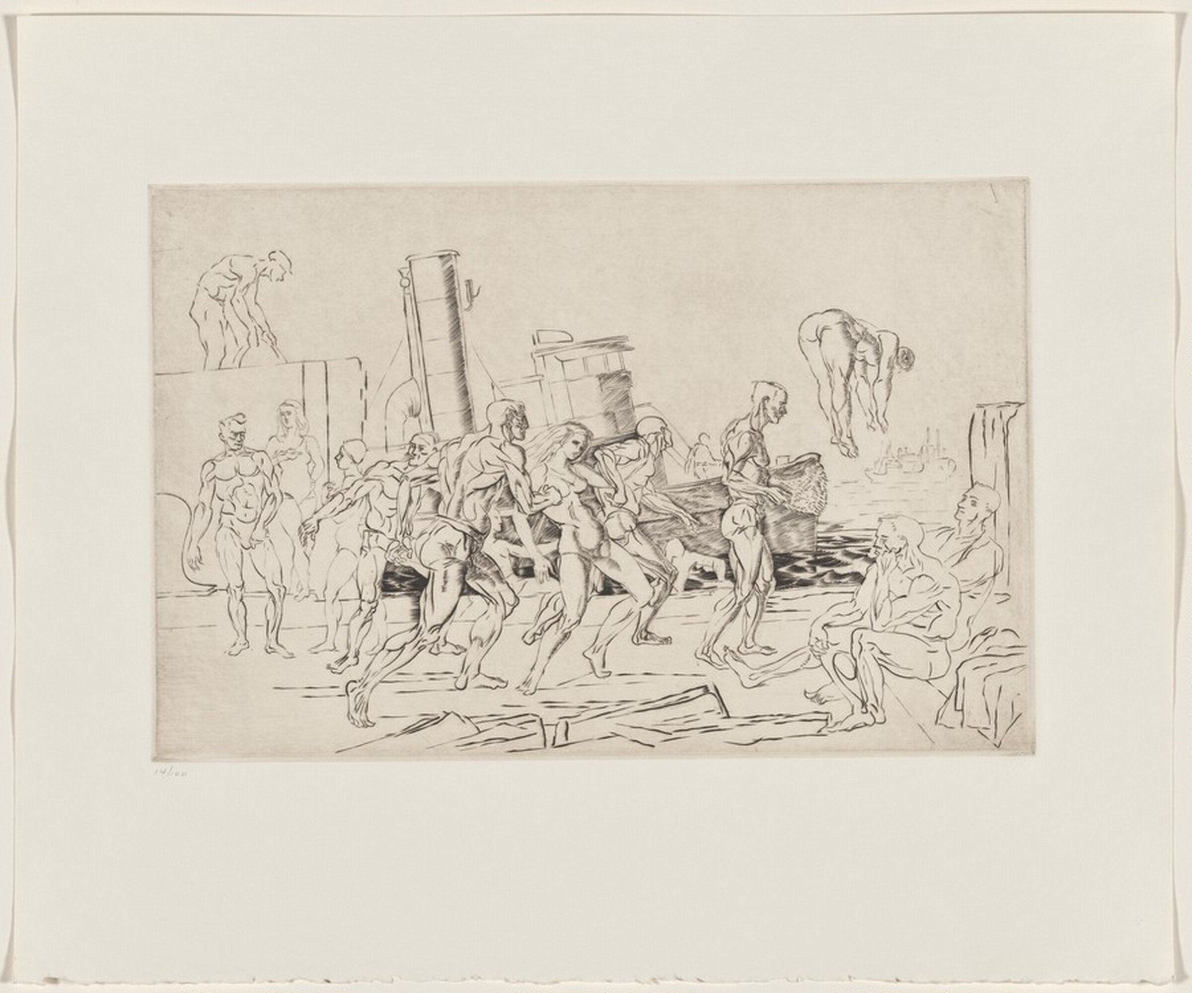 Bathers-in-the-Hudson, Reginald Marsh, 1941