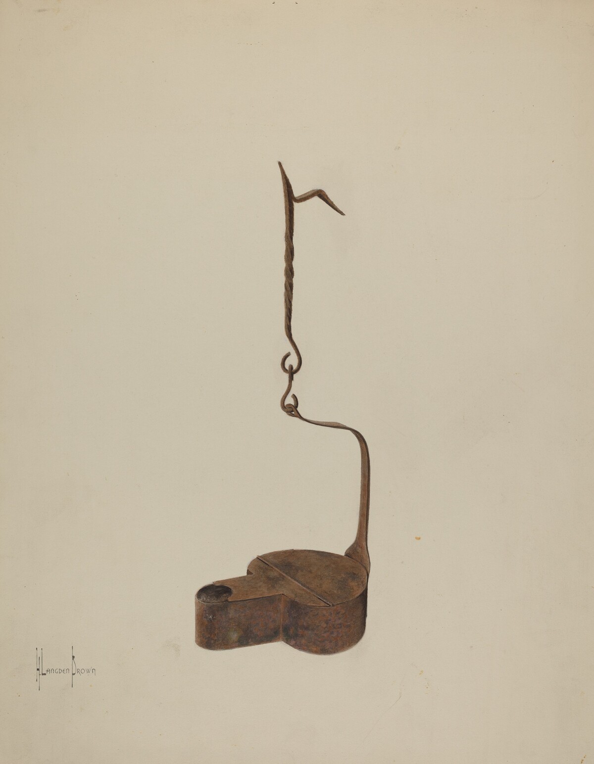 Wrought Iron Betty Lamp