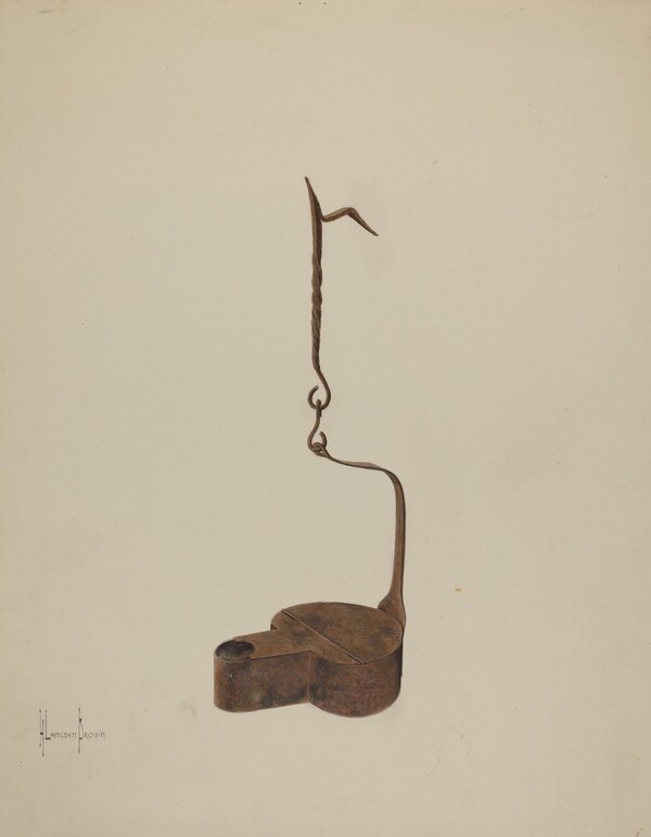 Wrought Iron Betty Lamp