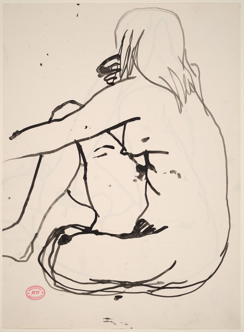 Untitled [side view of seated female nude] [recto]