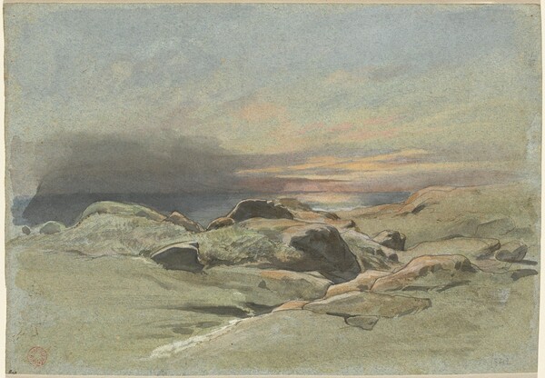 Sunset from a Rocky Coastline