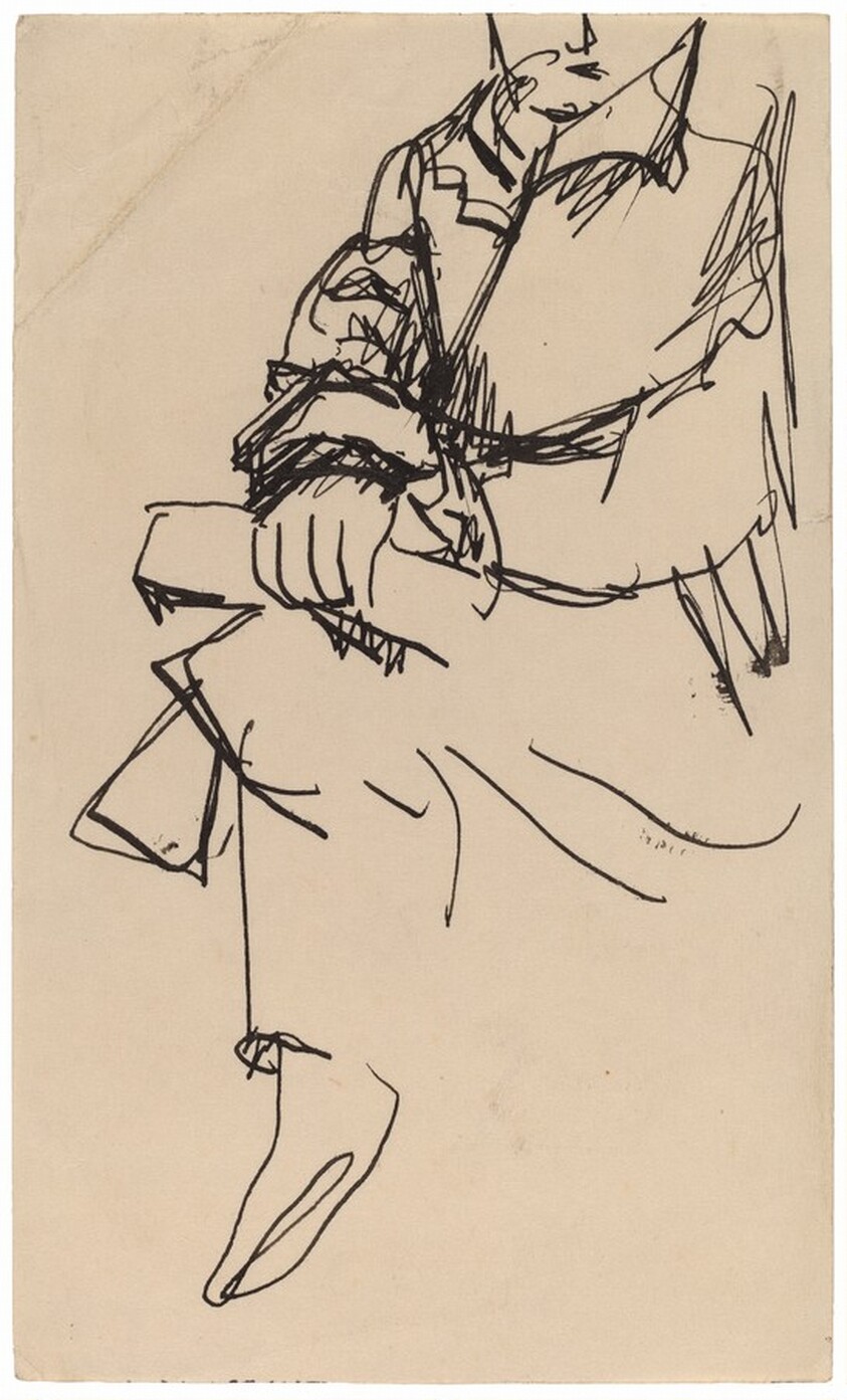 Seated Figure with Legs and Hands Crossed