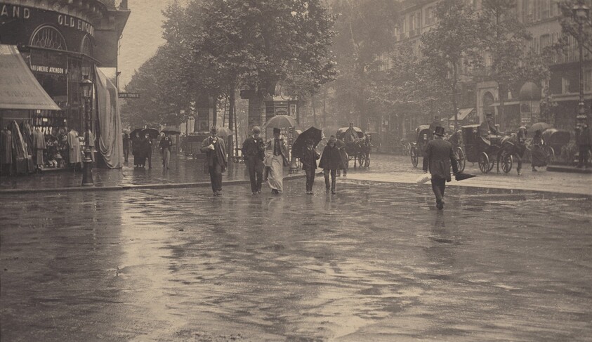A Wet Day on the Boulevard, Paris