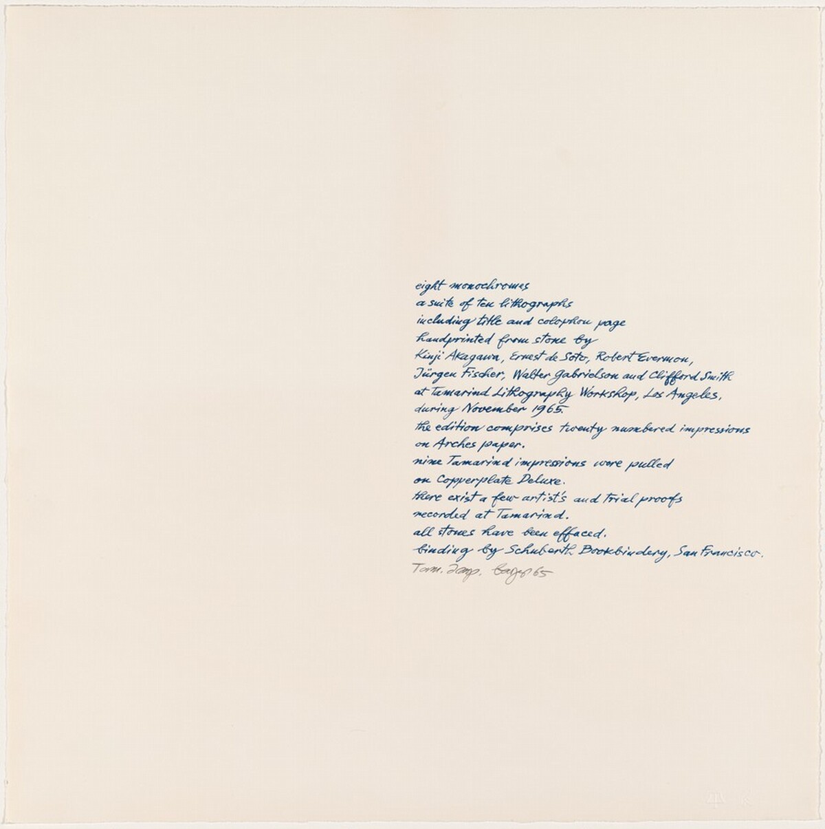 8 Monochromes (Colophon)